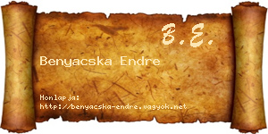 Benyacska Endre névjegykártya